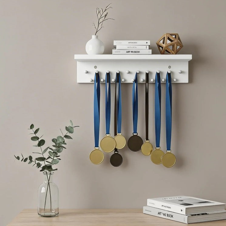 Suporte Organizador Medalhas Troféu 100% MDF Prateleira Parede Minimalista
