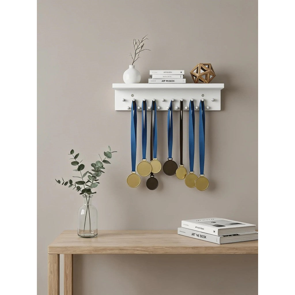Suporte Organizador Medalhas Troféu 100% MDF Prateleira Parede Minimalista