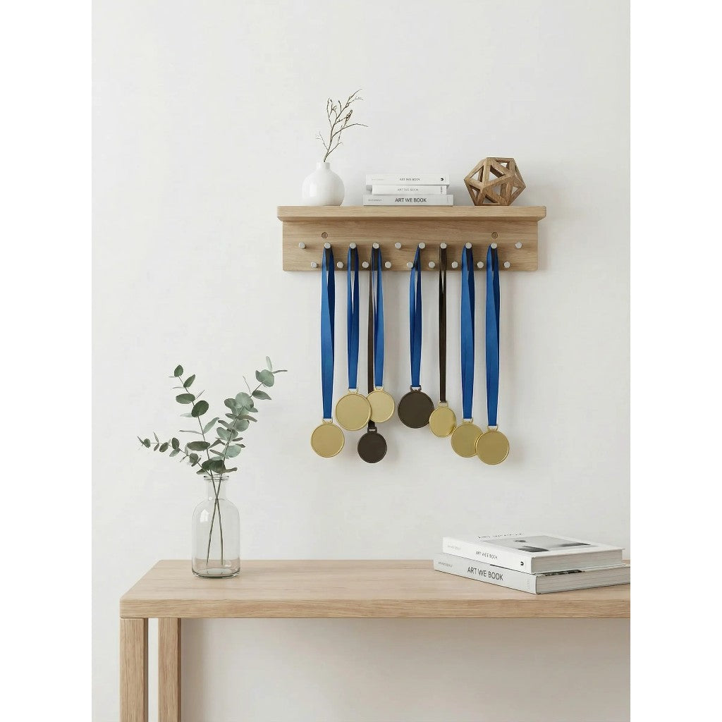 Suporte Organizador Medalhas Troféu 100% MDF Prateleira Parede Minimalista
